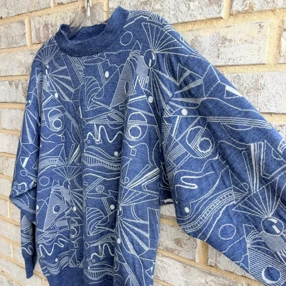 Ambassador Clothes Home Long Sleeve Crew Neck Abstract Vintage Sweater Size L. - Picture 6 of 8